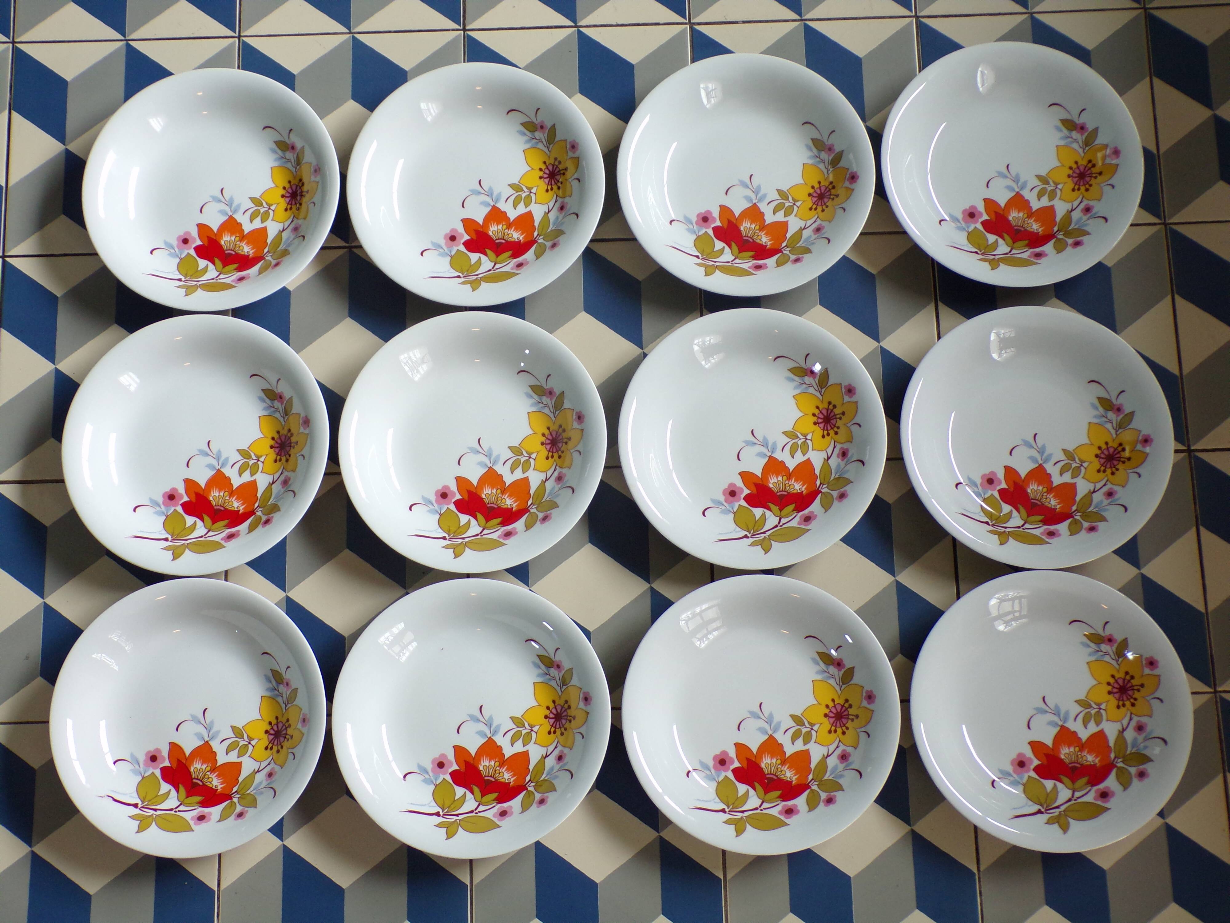 12 vintage Bavaria Winterling soup plates