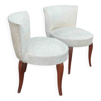 Pair of small art deco low chairs seat height 35 cm