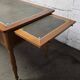 Flat leather desk, Louis-Philippe style, side pull-outs.