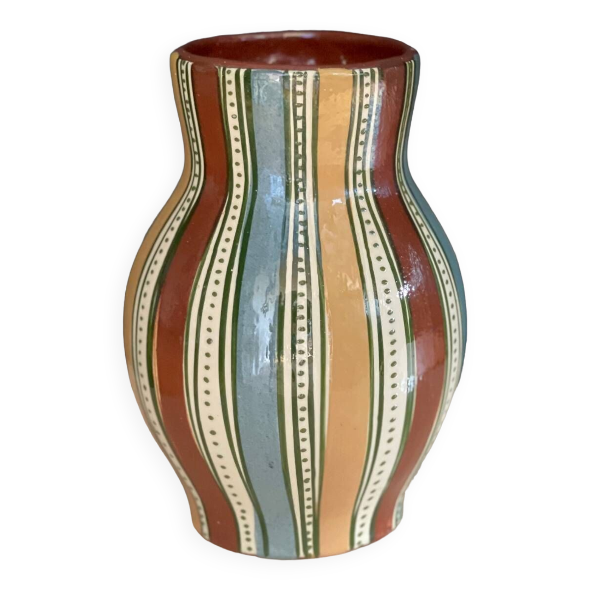 Glazed earthenware vase