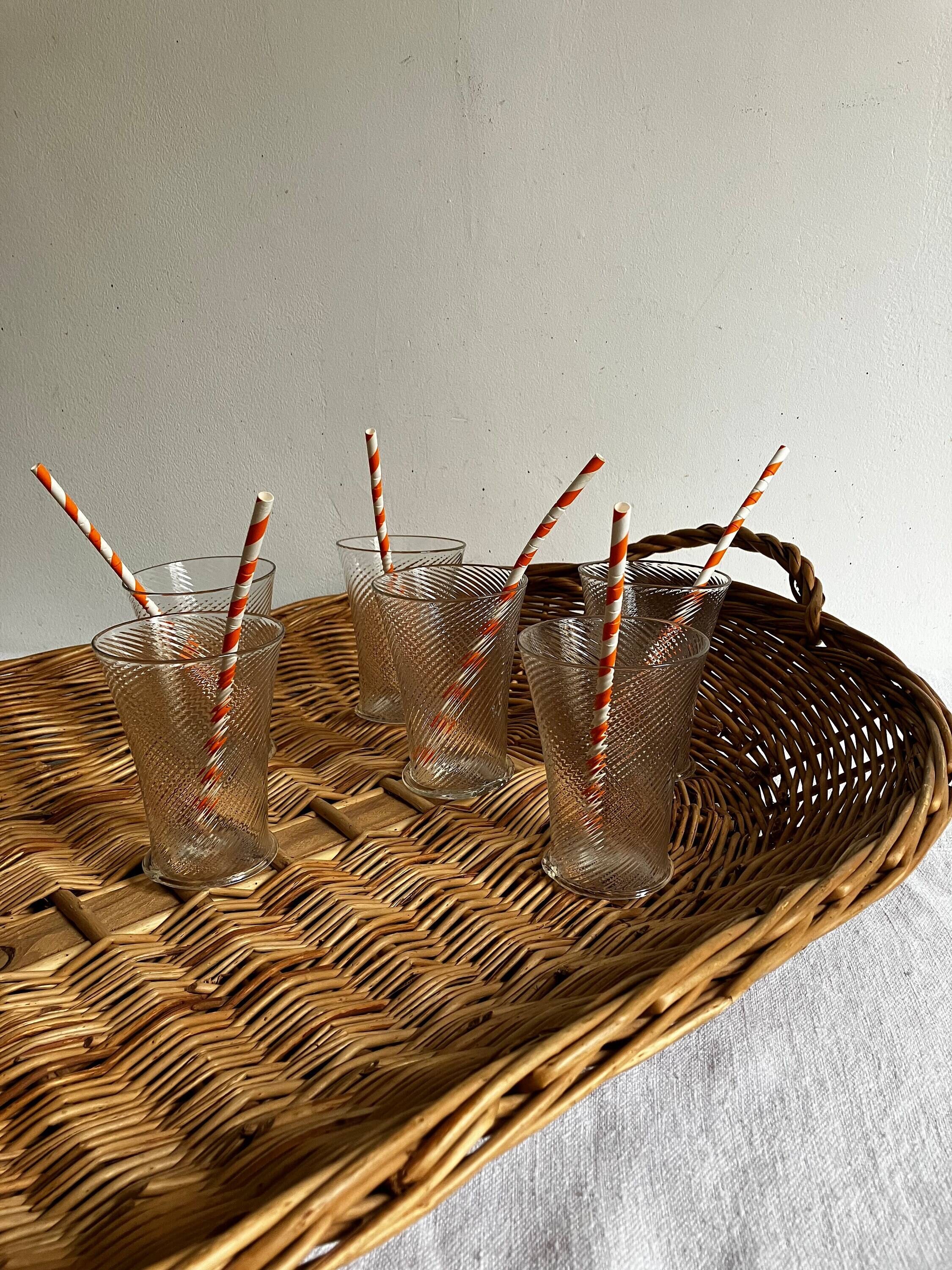 Large woven wicker tray