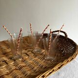 Large woven wicker tray