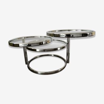 Steel coffee table and leitmotiv glass-swivel