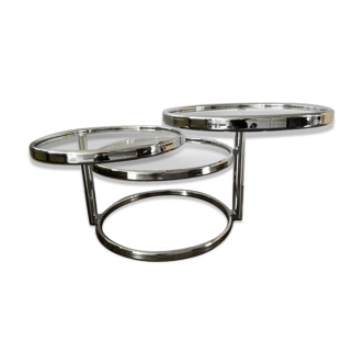 Table basse acier et verre de Leitmotiv - Swivel