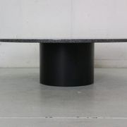 Mid-century  granite stone round coffee table, 1970's italy