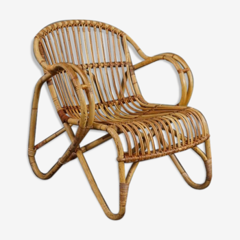 Very special Dutch Design rattan armchair, 1950