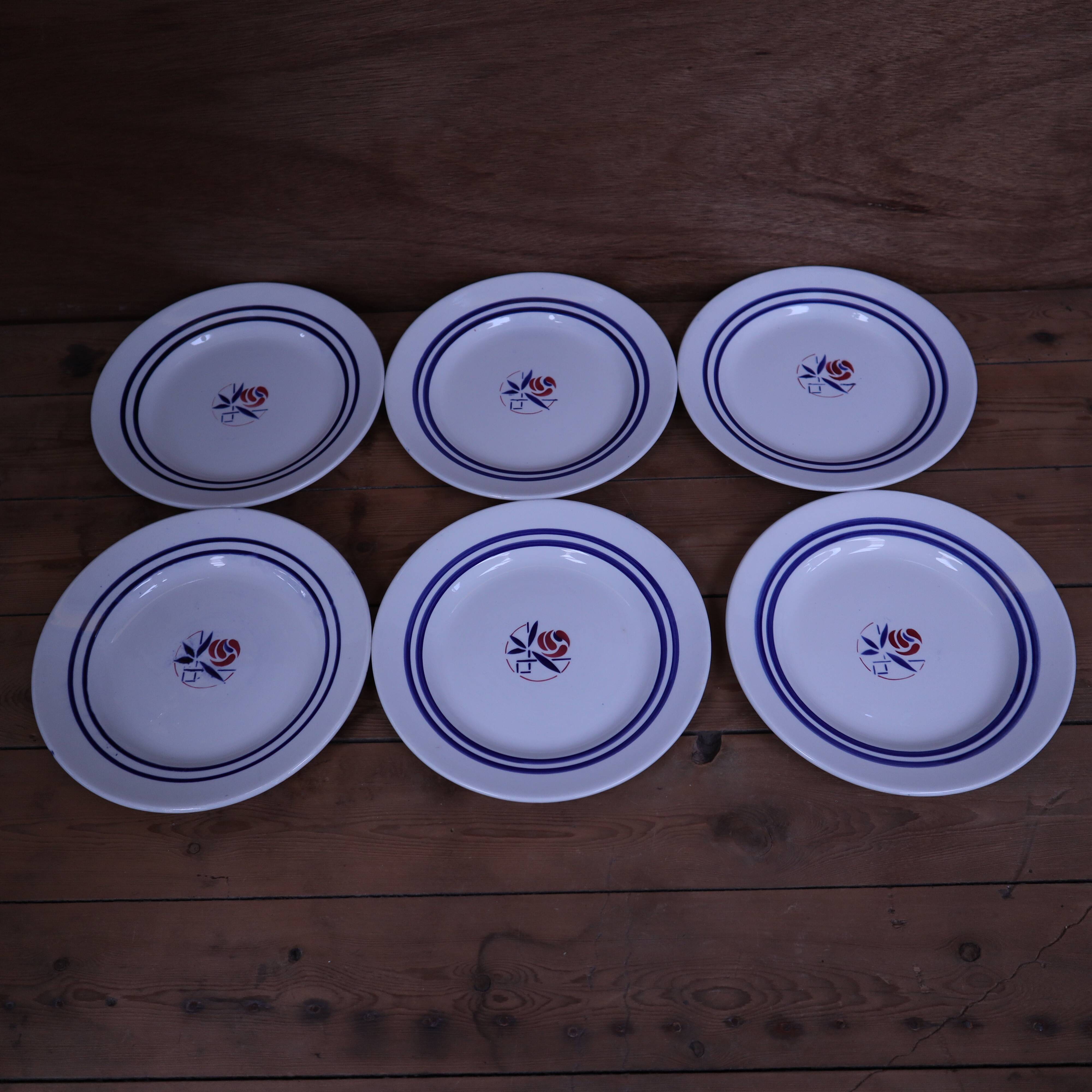 Set of 6 dessert plates Sarreguemines model Marianne