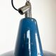 Industrial blue enamel factory lamp with cast iron top, 1960s