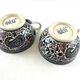 Ancien duo tasses & soucoupes GIEN décor Cachemire Bothee – Faïence France