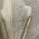 Pair of art deco metal and satin pressed glass sconces