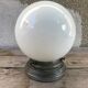 White opaline glass ball ceiling light