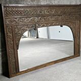 Large mirror - Indian carved wooden headboard