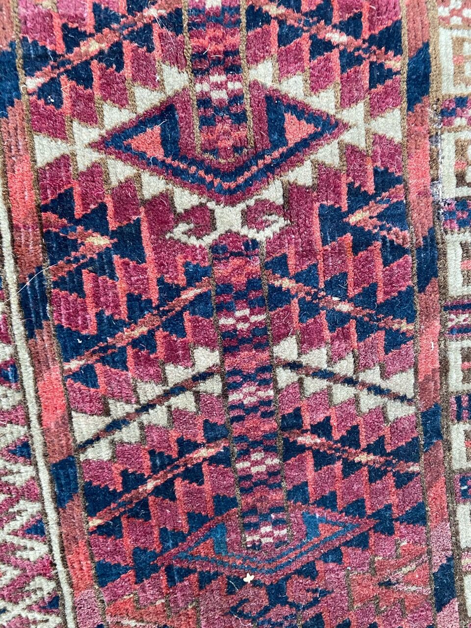Ancient Turkmen Afghan Hatchlou handmade carpet 133x133 cm
