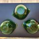 Set of 3 vintage green eared bowls