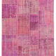 Hand-knotted oriental overdyed 173 cm x 240 cm pink patchwork carpet