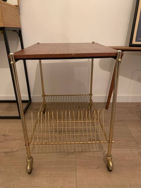 Vintage vinyl storage table trolley