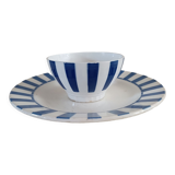 Assiette et bol à rayures Digoin