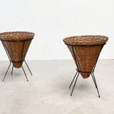 Ensemble de deux paniers en rotin