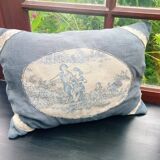Linen and jouy cushion