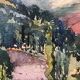 Painting watercolor painting South of France circa 1950