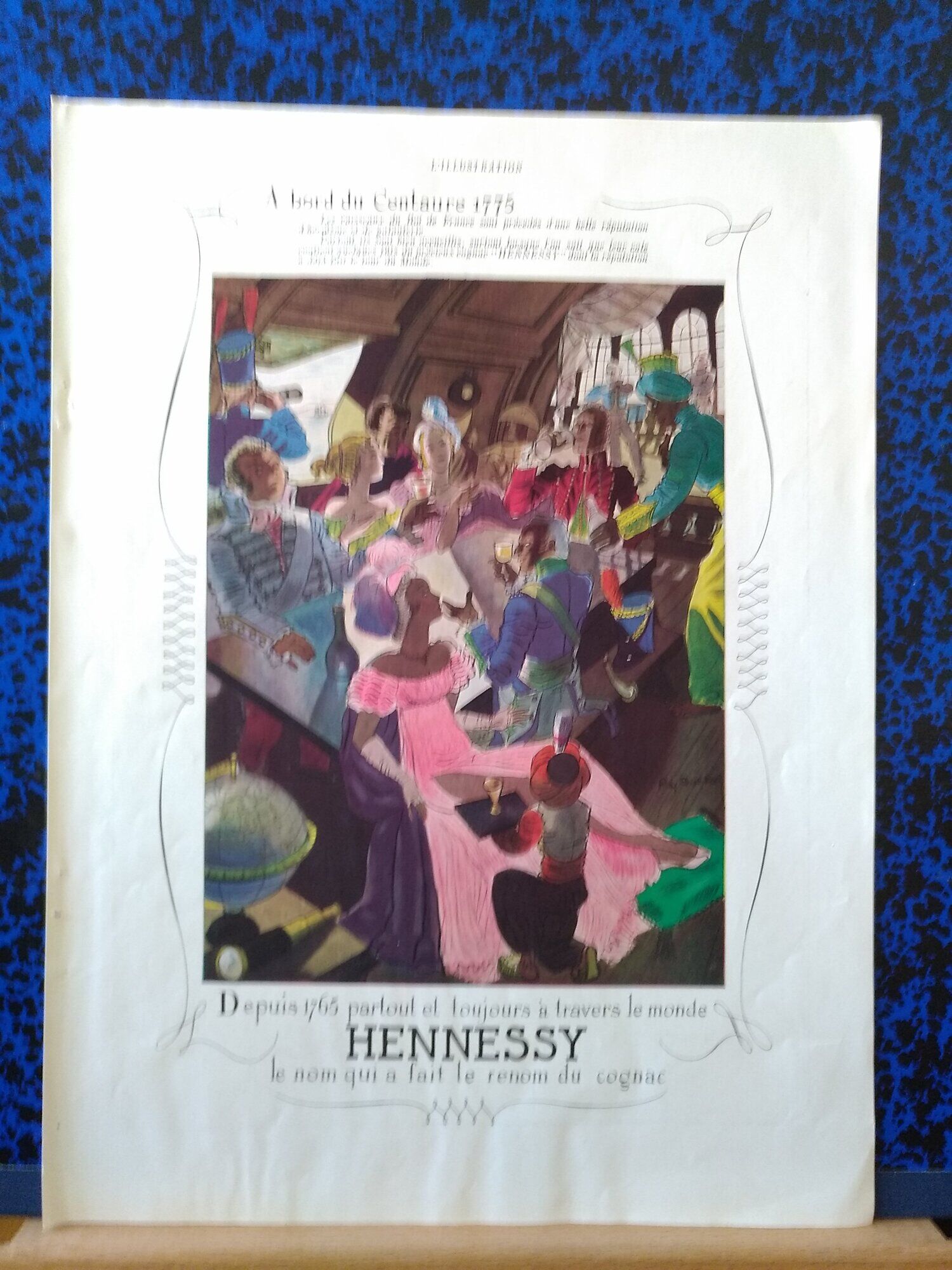 A Hennessy cognac paper advertisement from a period magazine year 1937