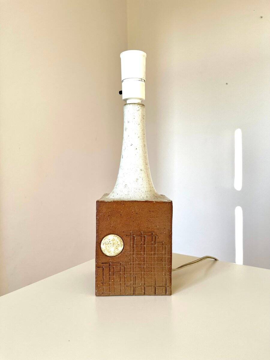table lamp by Mette Løkke Stiil, ceramic danish, stoneware, 1960s graphic