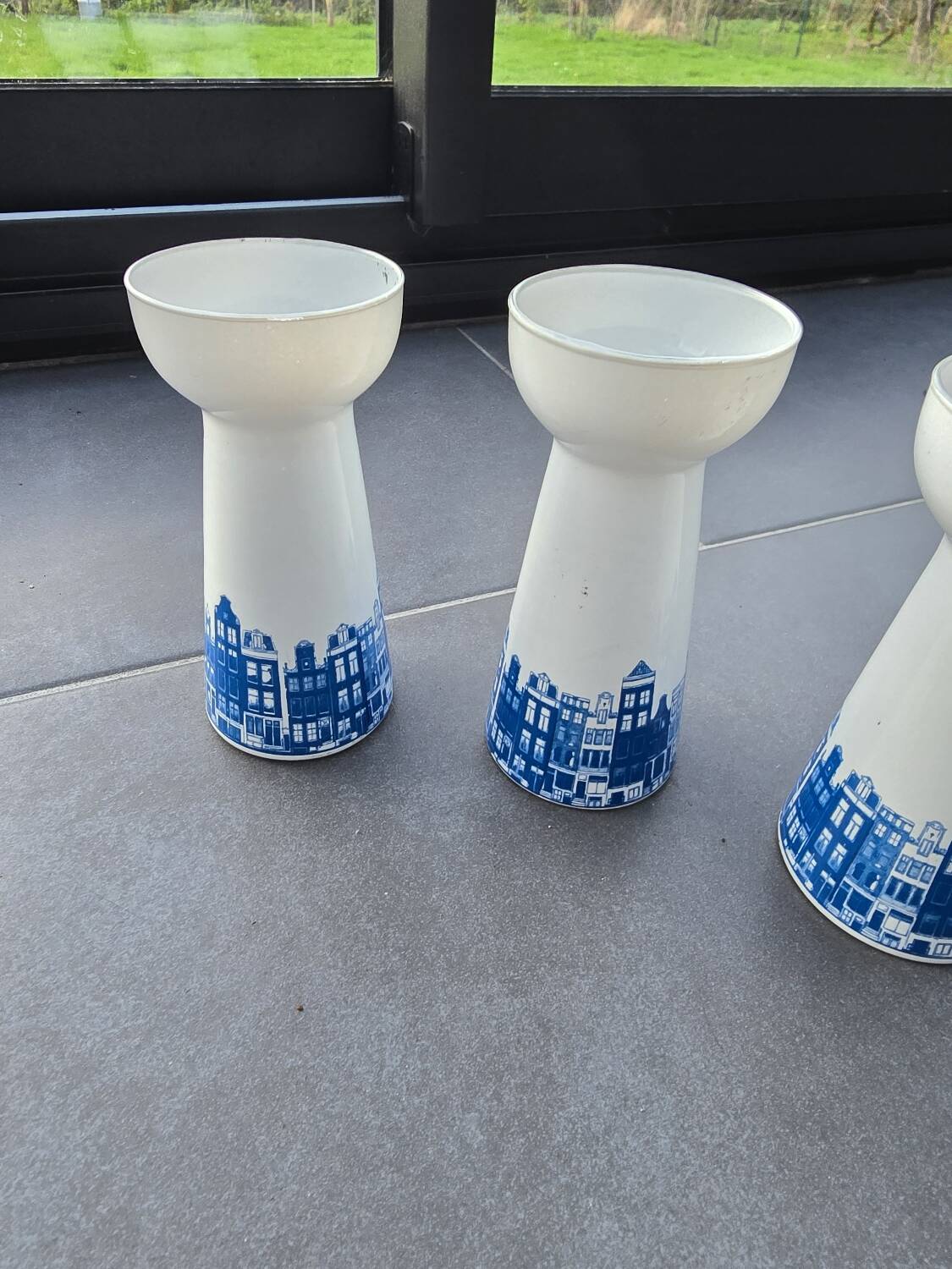 4 vintage Dutch vases for hyacinths