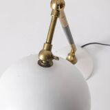 Vintage 60's table lamp in brass and white metal italian design