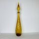 Empoli carafe, Italian yellow glass bottle, vintage.