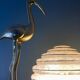 Vintage art deco globe table lamp in pink and gold Clichy glass