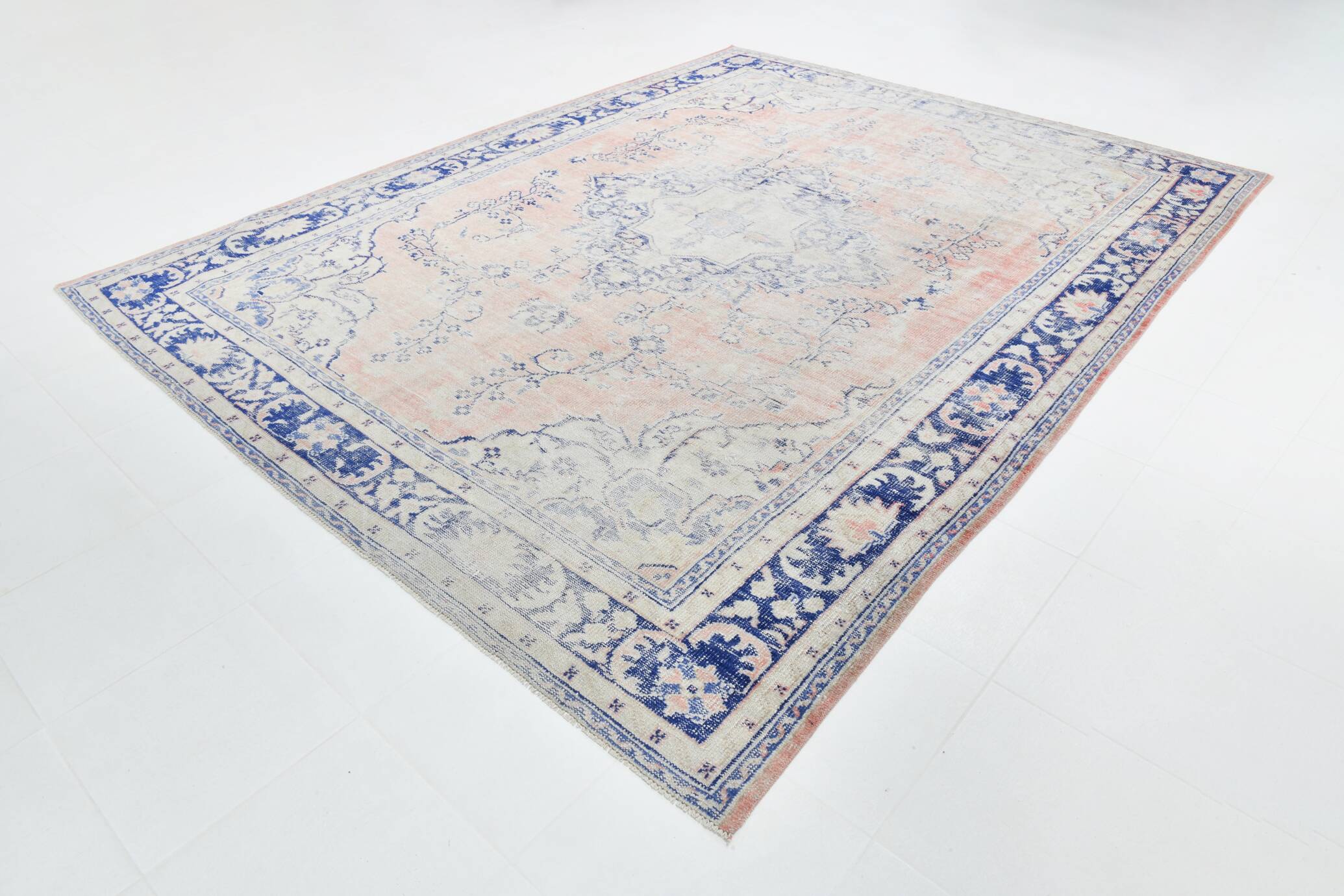 9x12 Large Area Navy Blue Persian Vintage Rug, 275x353 Cm