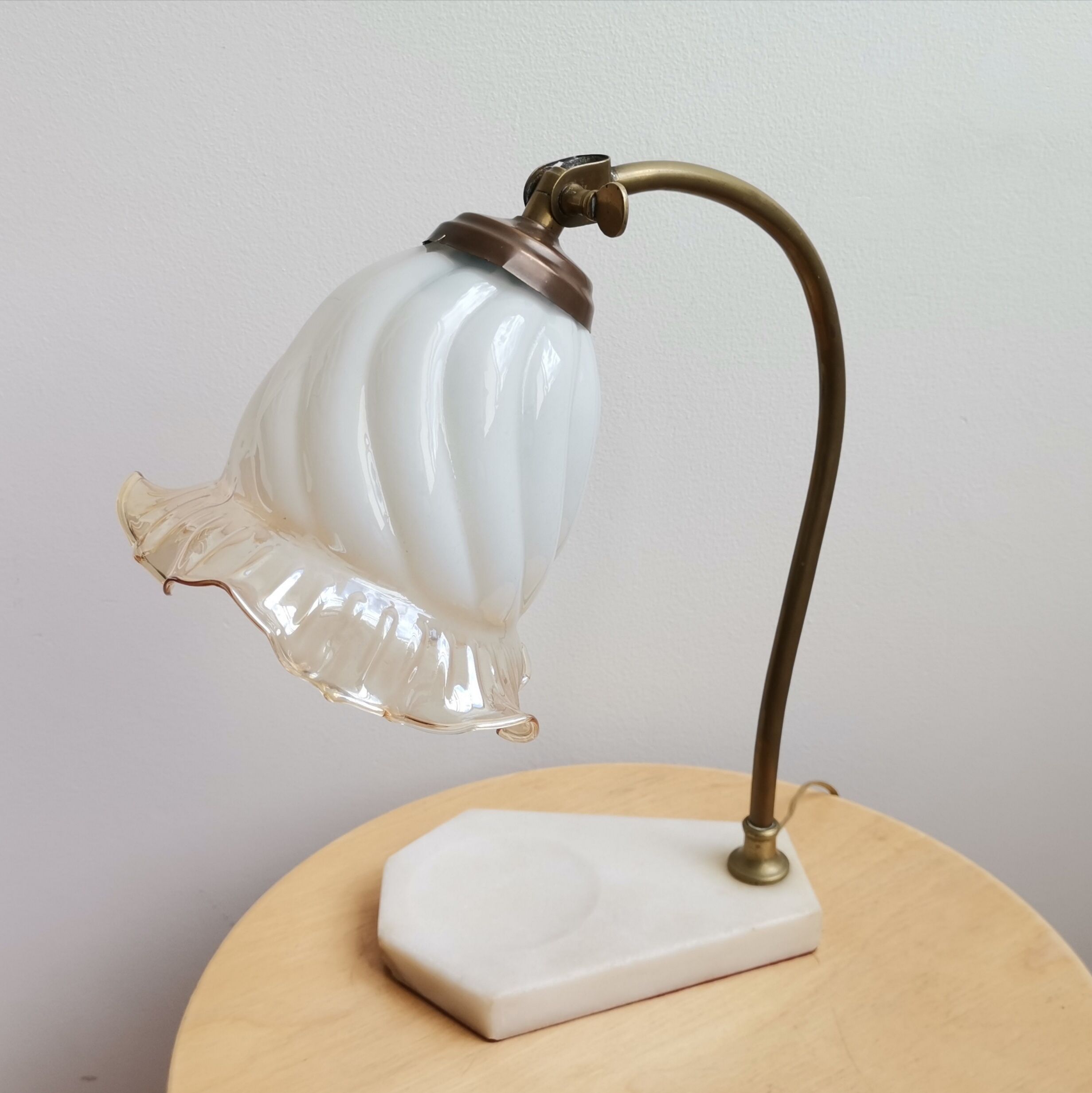 Vintage 40s Art Deco marble table lamp