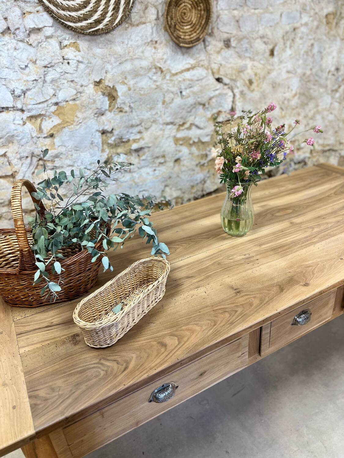 Farmhouse table with bread board
