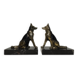 Paire de serre-livres chiens vintage