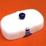 Ceramic butter dish with Maritime Lighthouse decor