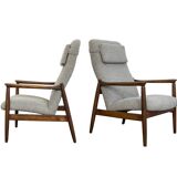Pair of Mid-Century High Back Armchairs, Edmund Homa, GFM, Poland, 1960s,