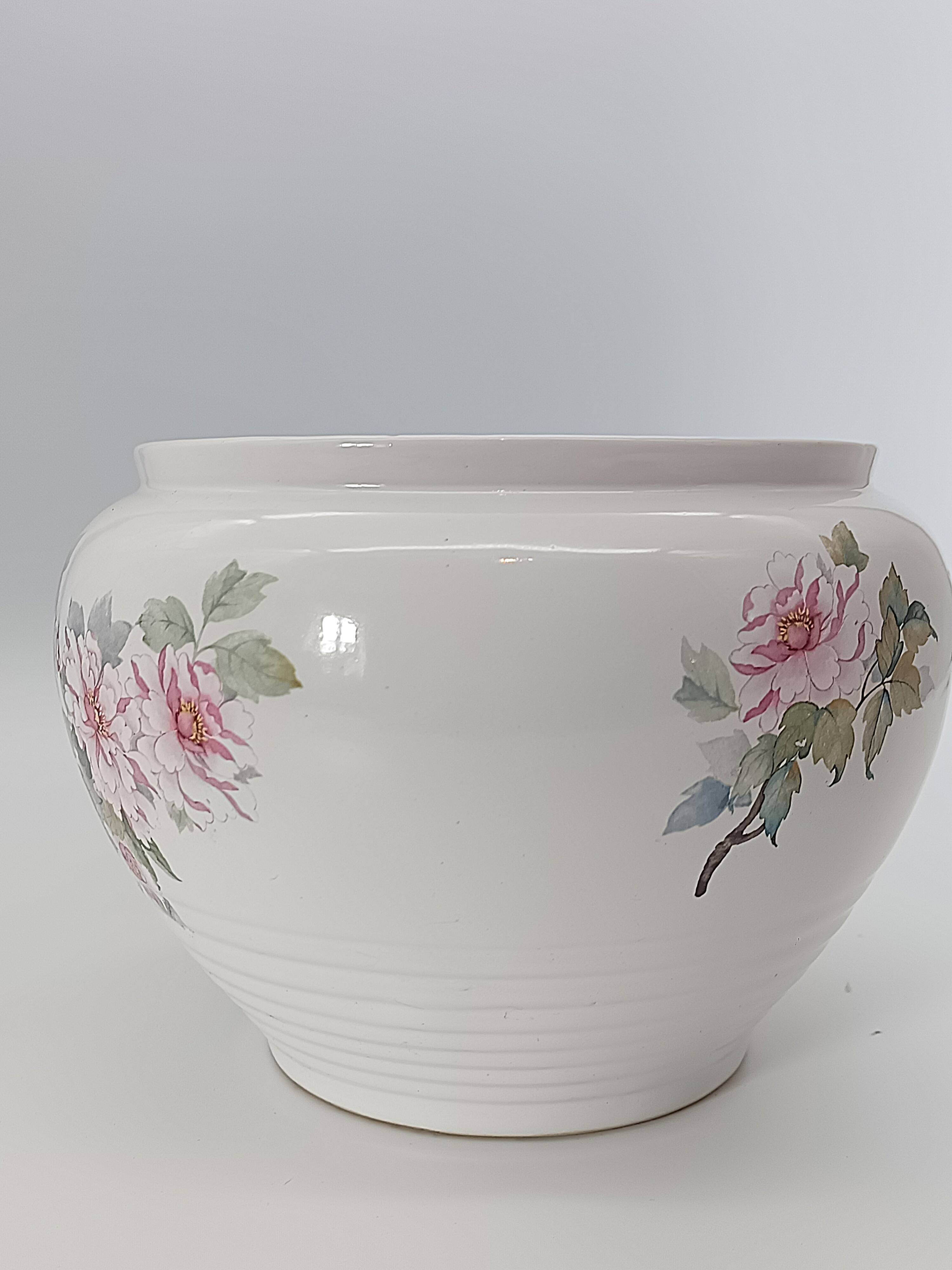 Vintage Ceramic Cache-Pot Bouc-Cérame France – Peony Decor