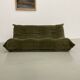 Vintage 2 and 3 seater green velvet togo set