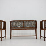 1900s set of viennese secession sofa and armchairs