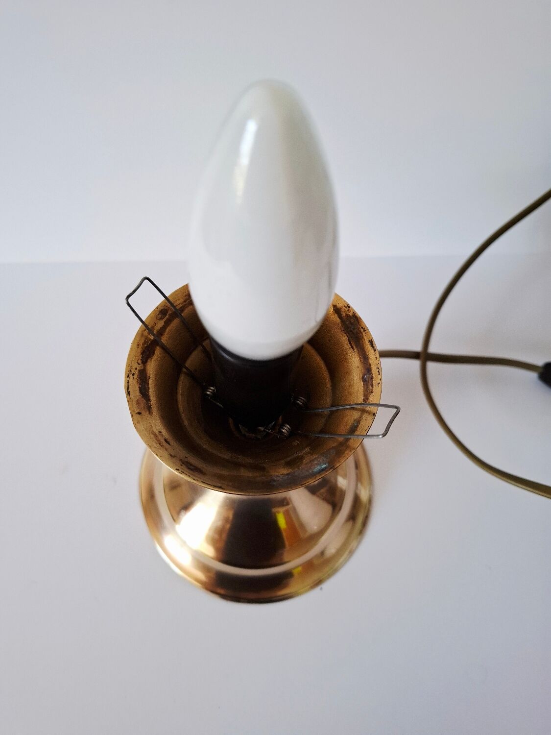 Vintage tulip base brass lamp