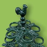 Antique egg display - enamelled cast iron rooster