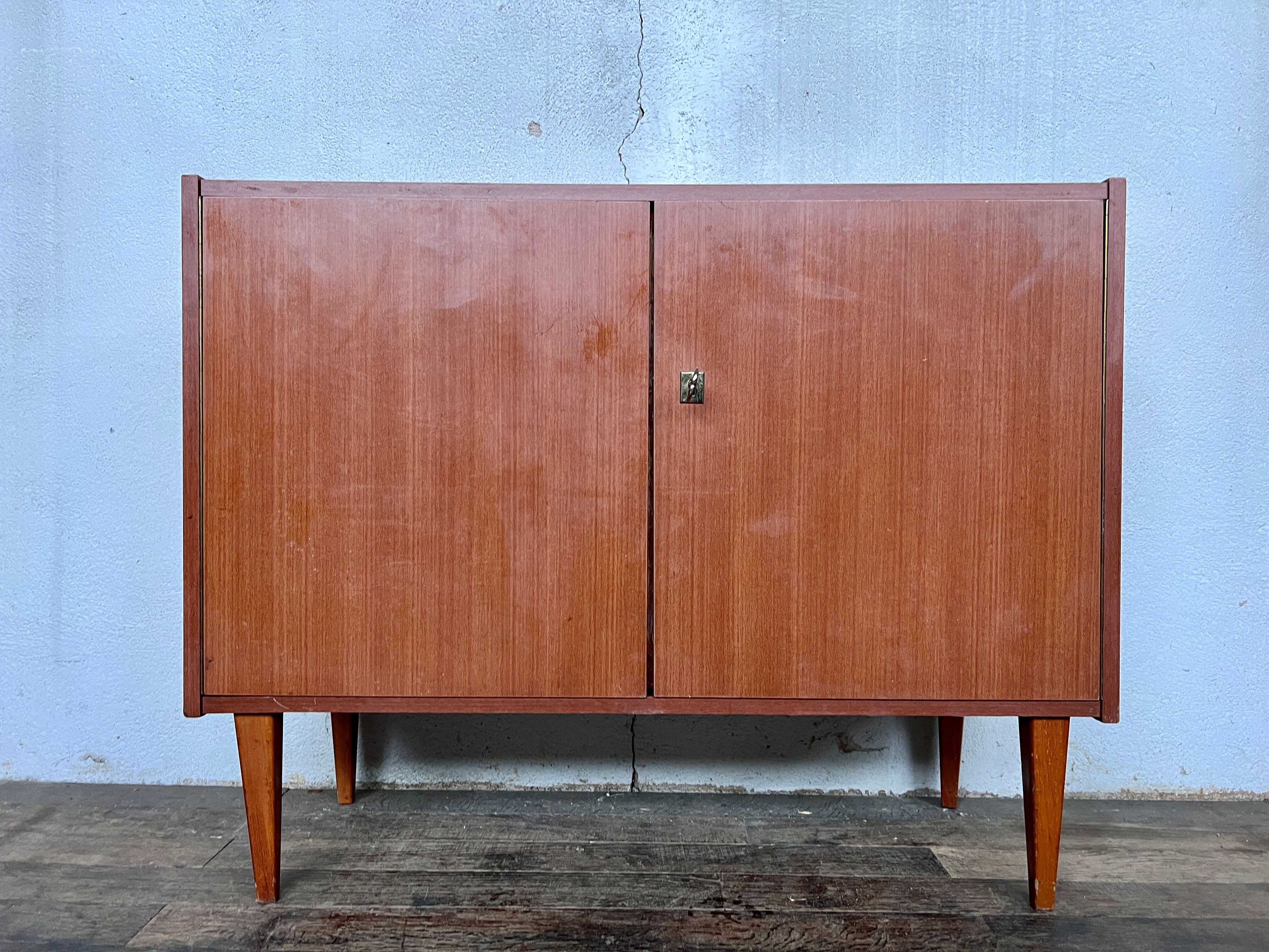 Hifi tv cabinet enfilade Scandinavian look modernist French 1950
