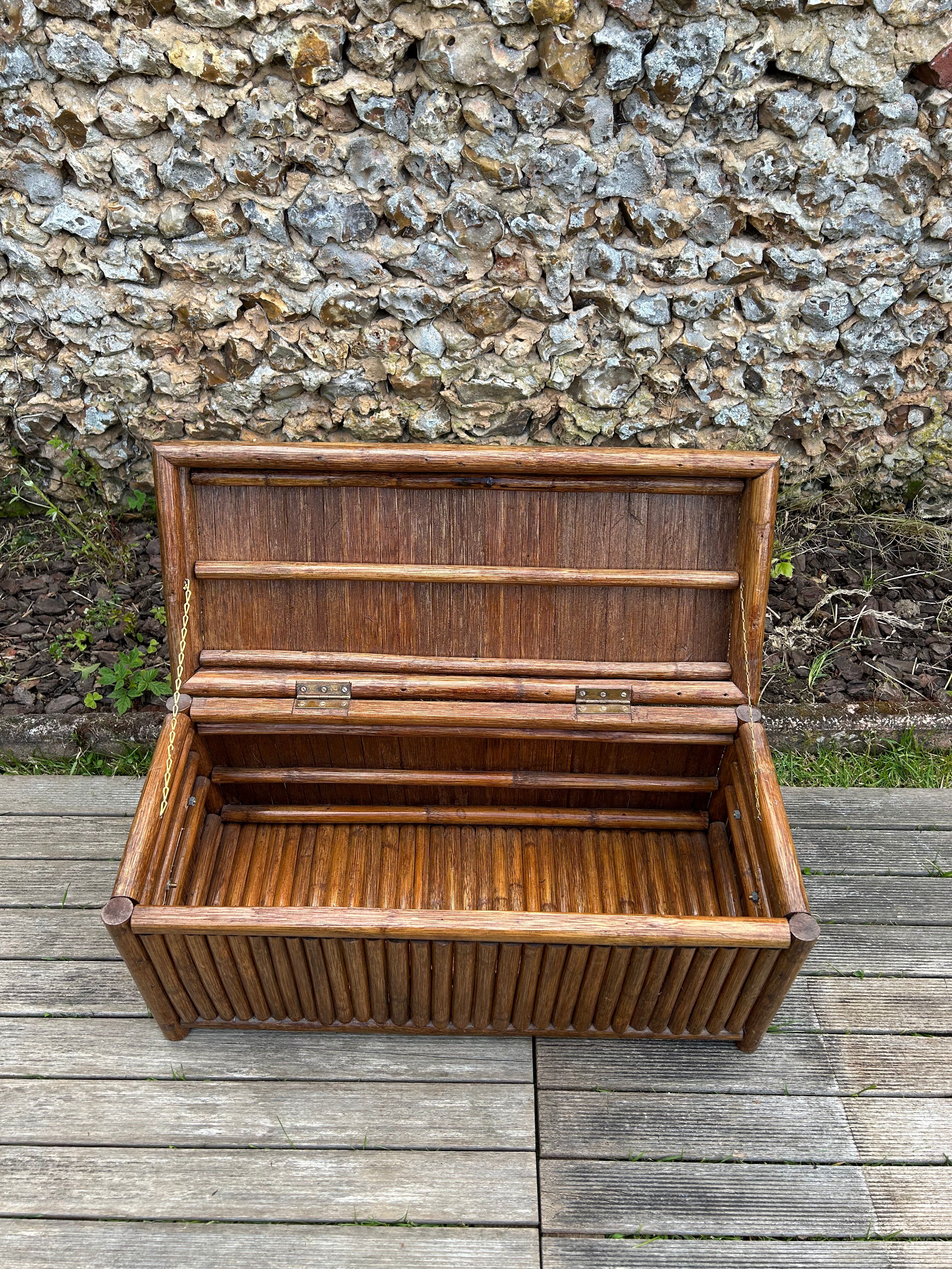 Vintage 1970 bamboo chest