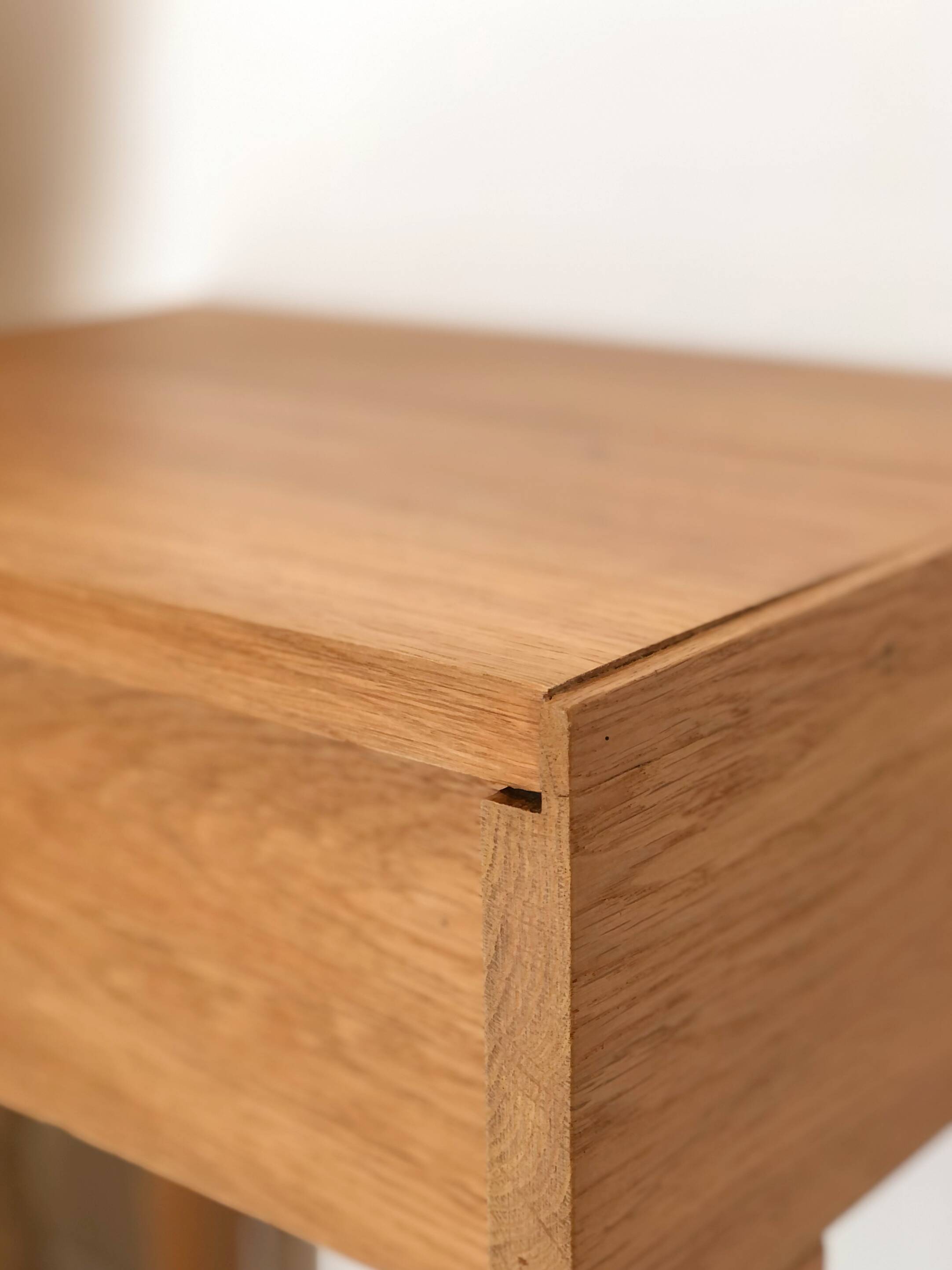 Vintage solid oak bedside table