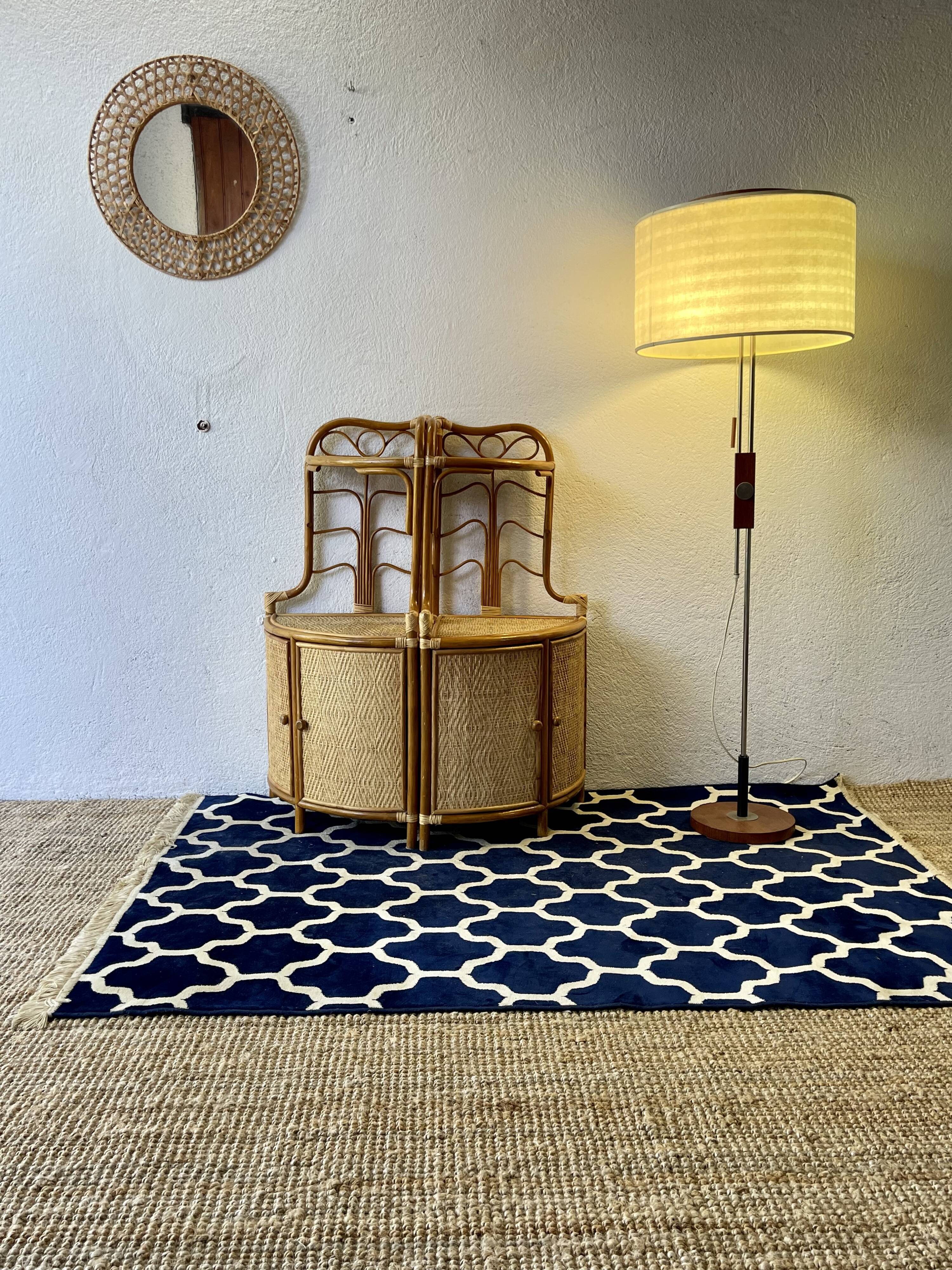 Two Vintage rattan corner notches/shelves