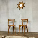 Pair of vintage clear beech baumann chair