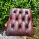 Vintage 1970s Chesterfield red leather footrest