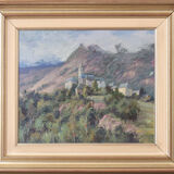 Vicente Gomez Fuste - Post Impressionist Village and Mountains