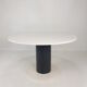 Table à manger ronde en marbre, années 1980