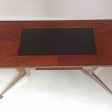 Vintage coffee table 1950s Mahogany and metal Top width 110 cm